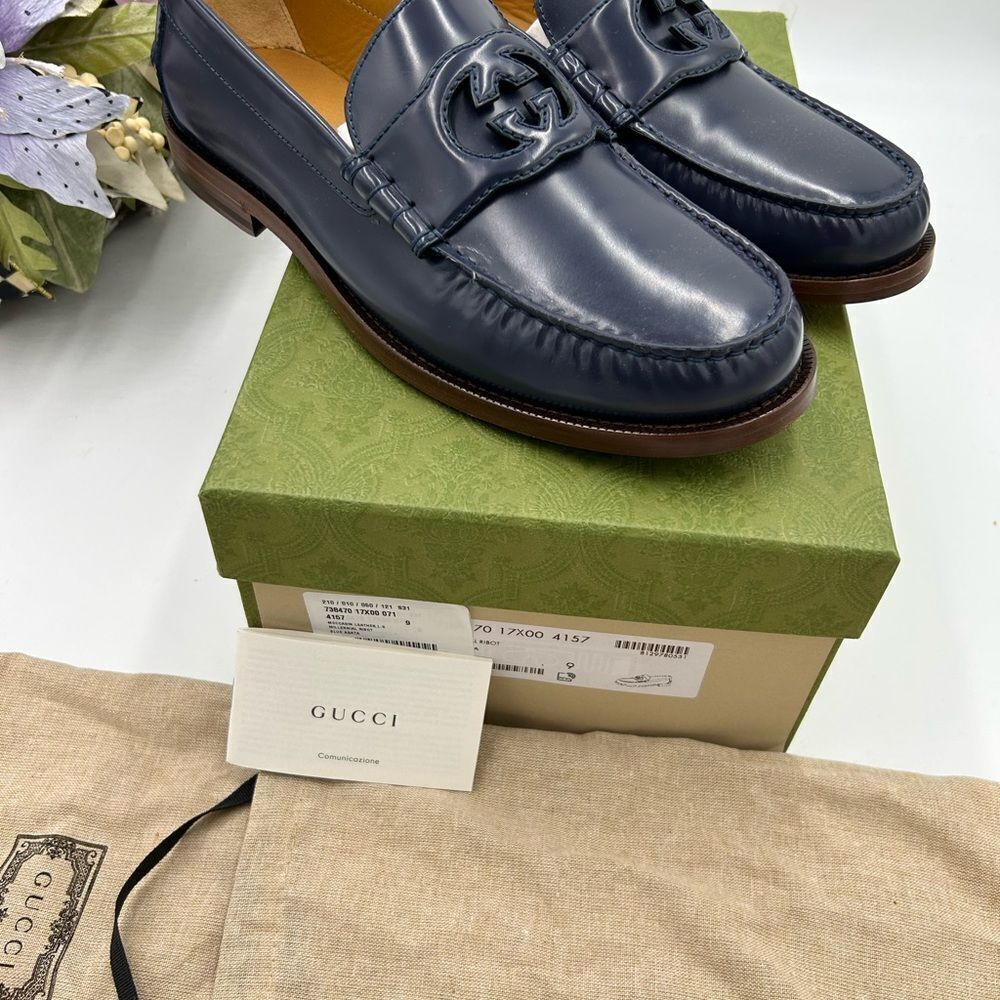 Men’s Gucci cut out GG loafers size 9 made in Italy cobbler soles - Picture 9 of 9